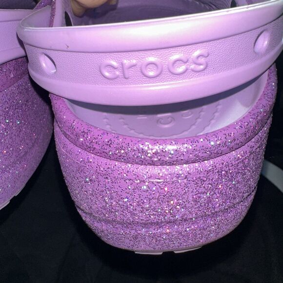 Crocs Baya Purple, Glitter Clog shoe's size 9 Women - Picture 12 of 15